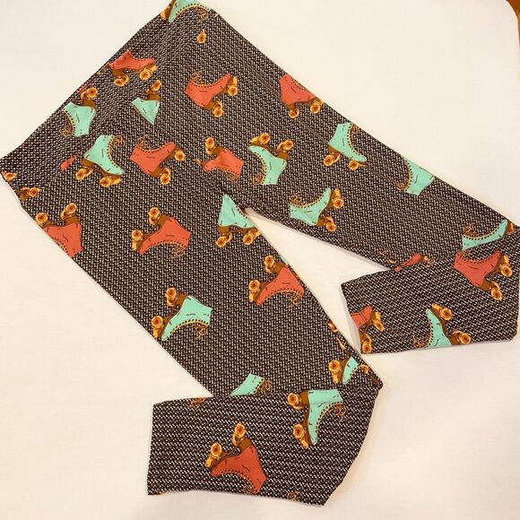 ~ LuLaRoe Tall & Curvy Rollerskates Leggings L XL Soft Stretchy Comfy Skates - Picture 2 of 8